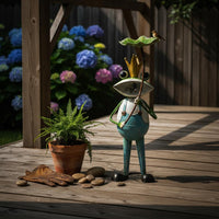 Frog Bird Bath Feeder Vintage Finish Frog Bird Feeder Waterproof for Patio