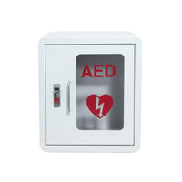 Stainless Steel AED Cabinet with Window Secure Wall-Mounted AED Box Heavy-Duty Defibrillator Storage Cabinet Transparent for Schools, Public Buildings, Offices