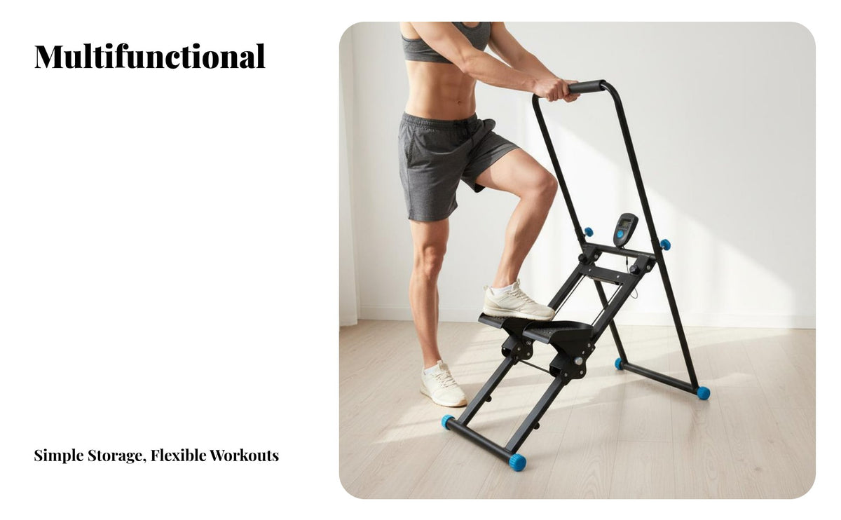 Space-Saving Stair Stepper Machine Full Body Workout Vertical Climber Vertical Climber Machine Multi-Functional for Beginners, Adults, Seniors
