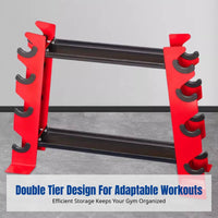Dumbbell Rack, 2-Tier Kettlebell Stand, Home Gym Storage, Space-Saving Multi-Functional Organizer