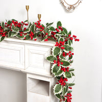 Artificial Christmas Pine Vine with Red Berries, 36-Head, Plastic