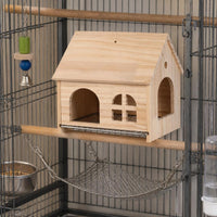 Bird Hideaway House with Pull-Out Tray for Parrots and Small Birds, All Seasons