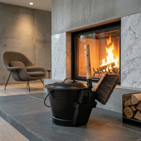 Upgraded Double-Layer Thickened Ash Bucket 4-Piece Set with Thin Gloves, Seamless Spun One-Piece, Water-Fillable, Not Easily Deformed