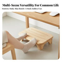 Slatted Platform Stool Multi-Functional Footrest Minimalist Design for Bathroom