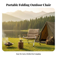 Wide Folding Camp Chair Sofadesign Comfort Camping Equipment Breathable Fabric