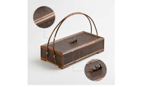 Tea Storage Box with Handle Woven Bamboo Tea Chest Portable for Home Display