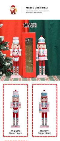 38cm European Macaron Cake Head Nutcracker Wooden Ornament Christmas Decoration