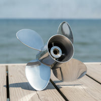 Outboard Propeller with Splined Hub Stainless Steel Four Outboard Propeller Easy to Install