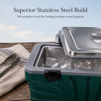 Portable Insulated Cooler Box for Camping Fishing Outdoor Activities and Commercial Use