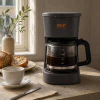 750 Ml Countertop Pour-over Coffee Brewer Keep-Warm Plate Coffee Brewer with Glass Carafe Reusable Filter Small Appliance