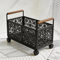 Mobile Under-Desk Storage Cart with Wheels, Large Capacity Book Shelf