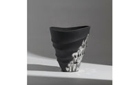 Vase with Spiral Grooves Matte Sculptural Vase Textured Vessel for Entryway