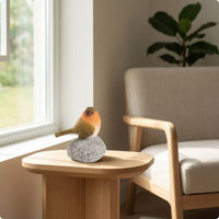 Bird Figurine with Stone Base Tabletop Bird Figurine Compact Sculpture for Shelf, Patio