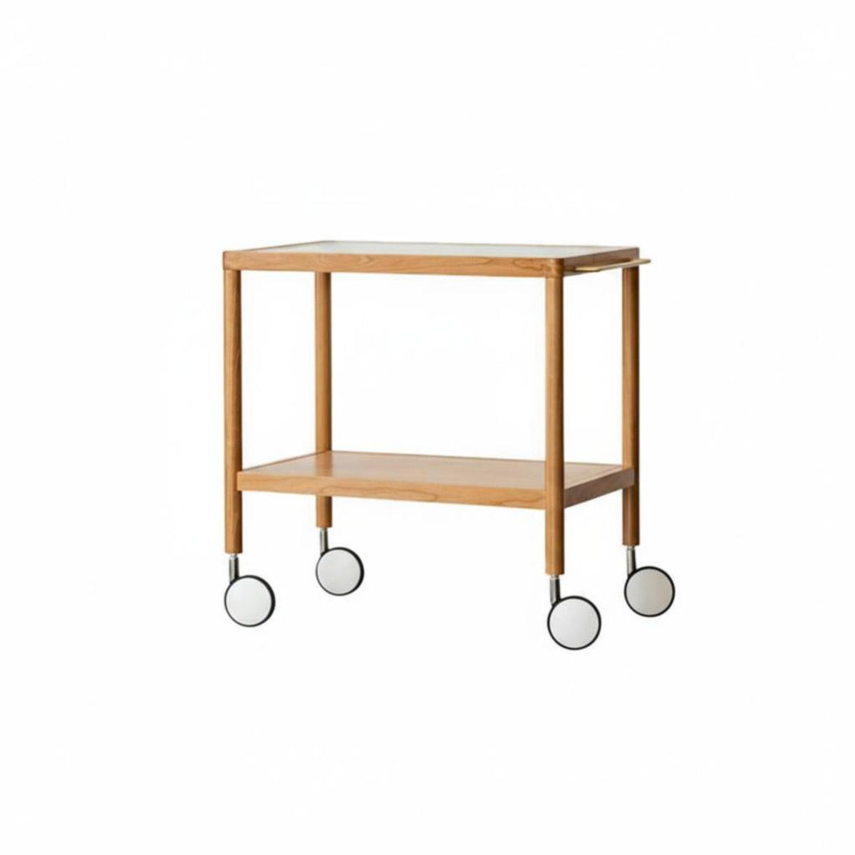 2-Tier Rolling End Table Nordic Design Serving Cart Multi-Functional for Kitchen