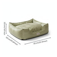 Square Dog Sofa Bed Stain-Resistant Animal Furniture PU Leather Dog Bed Soft Padded