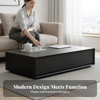 Dual-Level Caway Fromee Table Minimalist Design Living Room Furniture Modern Design With Storage Shelf for Apartment Dwellers