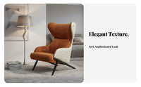 Highrear Armchair Nordic Aesthetic Upholstered Contoured Rearrest Chair Chair Minimalist Aesthetic Mid-Century Modernera Modern