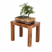 Multifunctional Square Wooden Pedestal Mortise and Tenon Joinery Square Display Platform Long-Lasting Construction Home Decoration Two-Tier Storage for Plant Owners, Interior Decorators, Tea Room, Shelf, Tabletop, Balcony