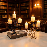 Floral Candle Stand European Design No Assembly Wrought Iron for Wedding