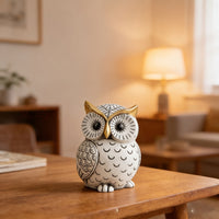 Decorative Owl Figurine Gold-Accented Owl Shelf Decor Eye-Catching for Tabletop