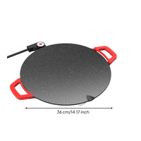 Fast Heating Maifan Stone Electric Pan Easy to Clean Round Electric Grill Multi-Purpose for Party, Gathering