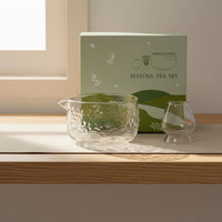 5 Pieces Glass Matcha Bowl and Whisk Set Gift Ready Japanese Matcha Tea Set