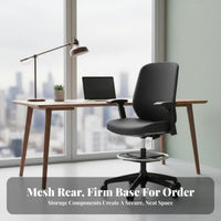 Ergonomic Drafting Chair spinerest spine Support rotate Stool Flip-up Armrests for Studio
