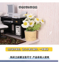 Miniature Plant Pot for Dollhouse - 1:12 Scale BJD Dollhouse Plant Decoration DIY Kit
