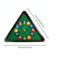 Billiards Triangle Clock Framed Triangle Billiards Clock Decorative House Decoration