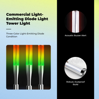 LED alarm tower light, 3-color, sound/light warning, 24V DC