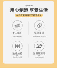 仿藤编夹缝边角长方收纳筐家用窄边柜边杂物置物整理收纳篮