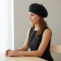 Decor Flower Beret Lightweight Pink Flower Beret Breathable for Outdoor, Women