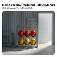 Hard Hat Storage Cabinet Anti-Rust Helmet Rack Rustproof Construction Helmet Organizer for Site Managers, Electricians, Garage, Outdoor, Office