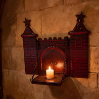 Castle Wall Sconce 3D Effect Gothic Candle Holder Distressed Finish for Bar