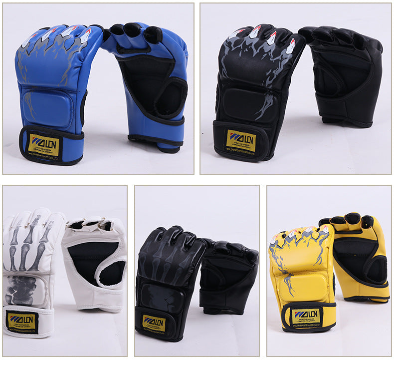 Sanda Boxing MMA Training Gloves with Open Fingers, Thickened and Wear-Resistant