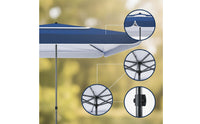 Square Patio Umbrella Wind-Resistant Umbrella with Double Canopy Waterproof for Homeowners, Vendors, Market, Garden