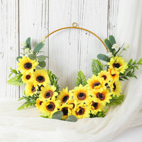 Artificial Floral Sun Wreath All Season Floral Entryway Wreath Crafted Home Decoration