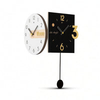 Double Sided Corner Wall Clock Geometric for Hallway, Entryway