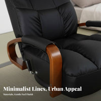 Swivel Recliner Floor Chair with Armrests Japanese Design for Study