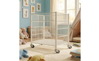 Vertical Supports Wire Storage Trolley Open Top Metal Storage Trolley Easy Mobility Home Organizer Anti-Rust for Garden