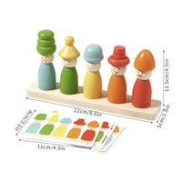 Early Learning Child-Centered Toy with Cards Educational Wooden Color Matching Game Smooth Color Matching Toy Logical Thinking for Preschoolers