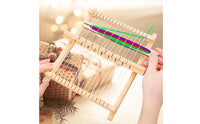 Small Weaving Loom Kit Easy to Assemble Wooden Lap Loom for Beginners, Kids