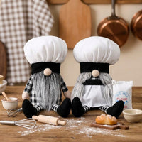 Easter Chef-Style Stuffed Gnome Doll, Handmade, Featuring the Appearance of a Faceless Baker Gnome Handicraft, a Faceless Elf Doll, Suitable as a Gift, Suitable for Chefs to Use, and Can Be Placed on a Tiered Tray
