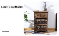 Drawer Nightstand Rattan Design 2-Drawer Woven Front End Table sturdy Wood Frame Curved Edges for Apartment Dwellers, Students