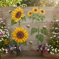 4 Pieces Floral Stencil Set Cutout Design Craft Supplies Square Panels
