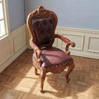 Zinc Alloy 1:12 Scale Chair Lightweight European Backrest Chair Realistic Details Dollhouse Armchair Wear Resistant