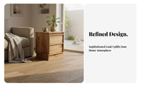 Single-Drawer Cabinet with Open Shelf Wabi-Sabi aesthetic Nightstand for Living Room