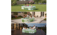 No-Inflation Rectangular Frame Pool Easy-Setup Rectangular Pool Portable Puncture-Resistant for Backyard