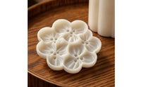 Mooncake Stamp with Stamp Food-Grade Mooncake Stamp with Stamps Blossom Pattern Loaded Pastry Press for Home Culinary Creators, Oven Cooking