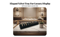 Velvet Bracelet Display Tray Scratch Surface 10 Slot Bracelet Display Padded 10 Slot Jewelry Tray for Retailers, Showcase, Exhibition, Craft Fair